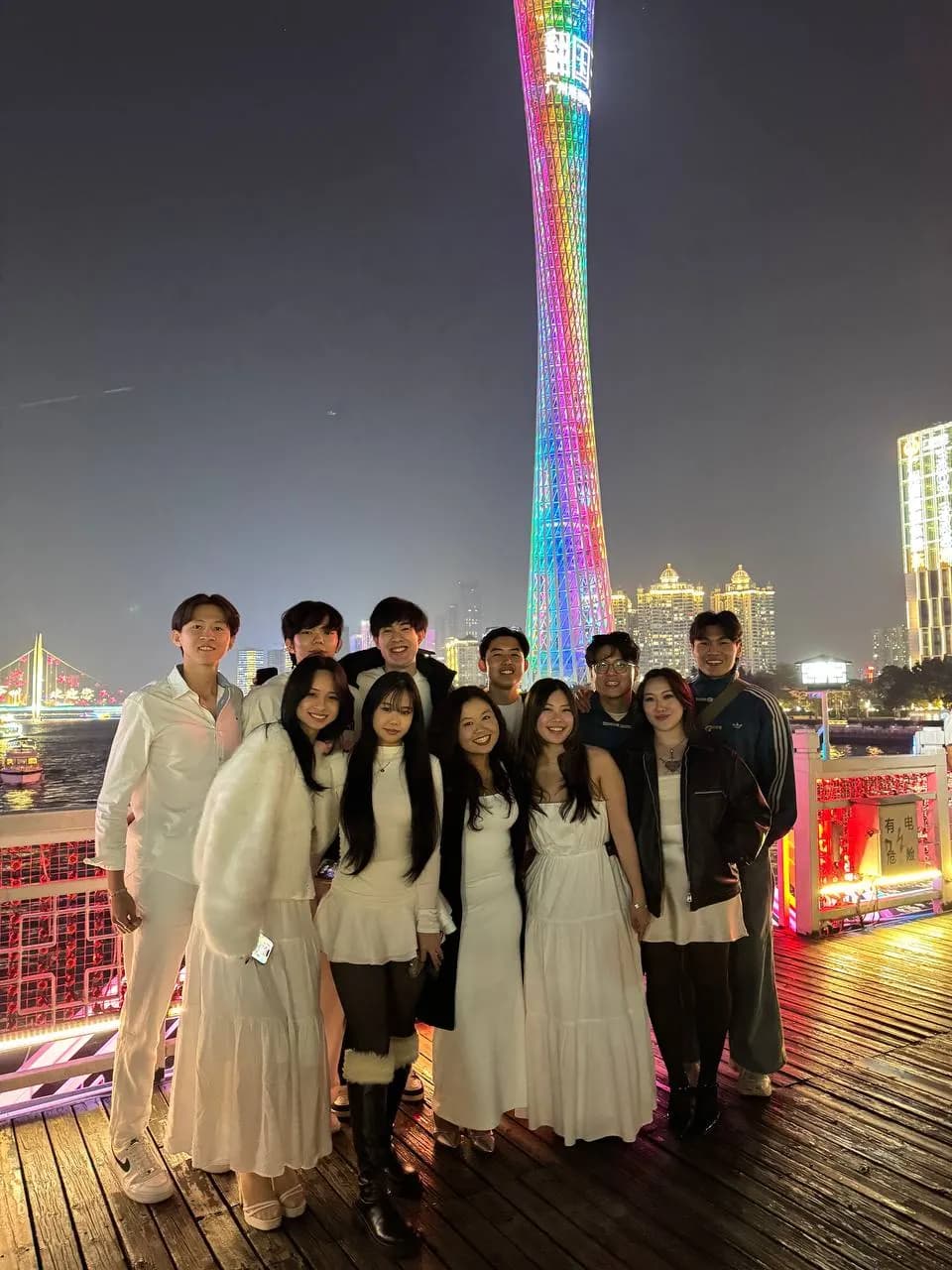 Team overseas at Canton Tower, Guangzhou
